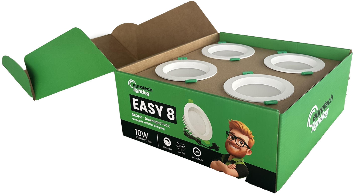 8 Pack | LED Downlights | GEO PC