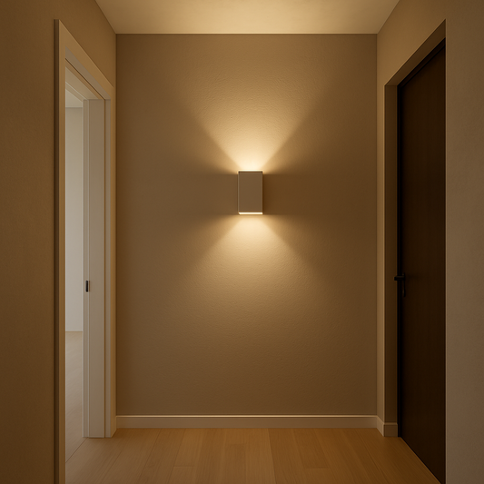 Chameleon - Paintable Plaster Rectangle - Surface Mounted Wall Light