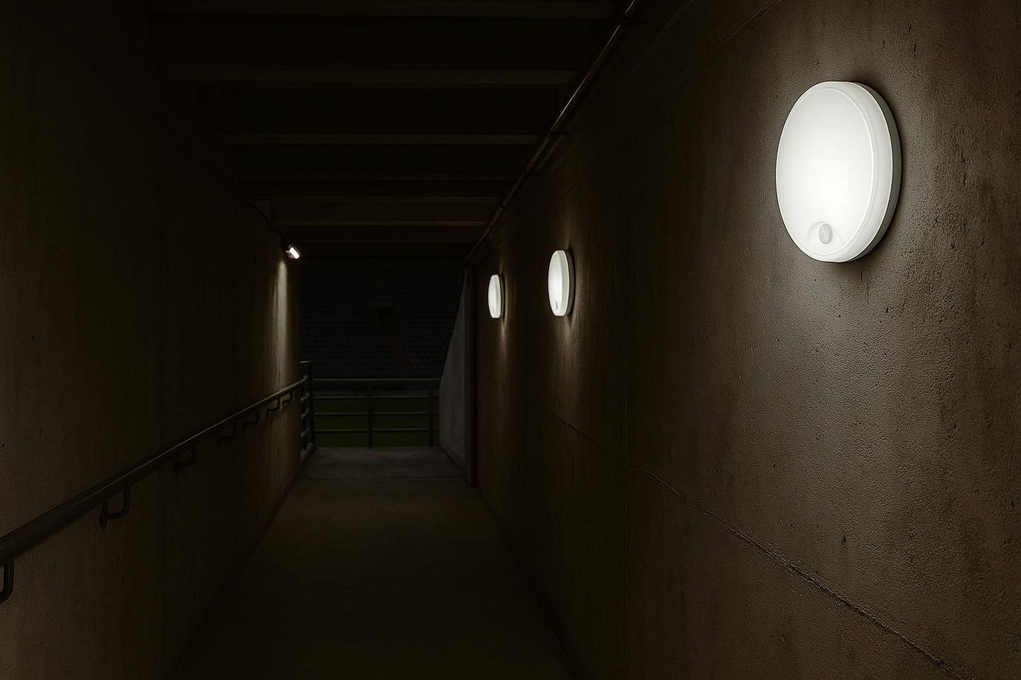 Round LED Bulkhead Wall Light | Ovate Round Classic | with Sensor