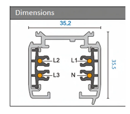 Taylor Track | 3-Circuit Surface Mount Track | 1 - 3 Metre lengths