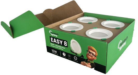 8 x 10W LED Downlight pack | GEO PC | x8 Box